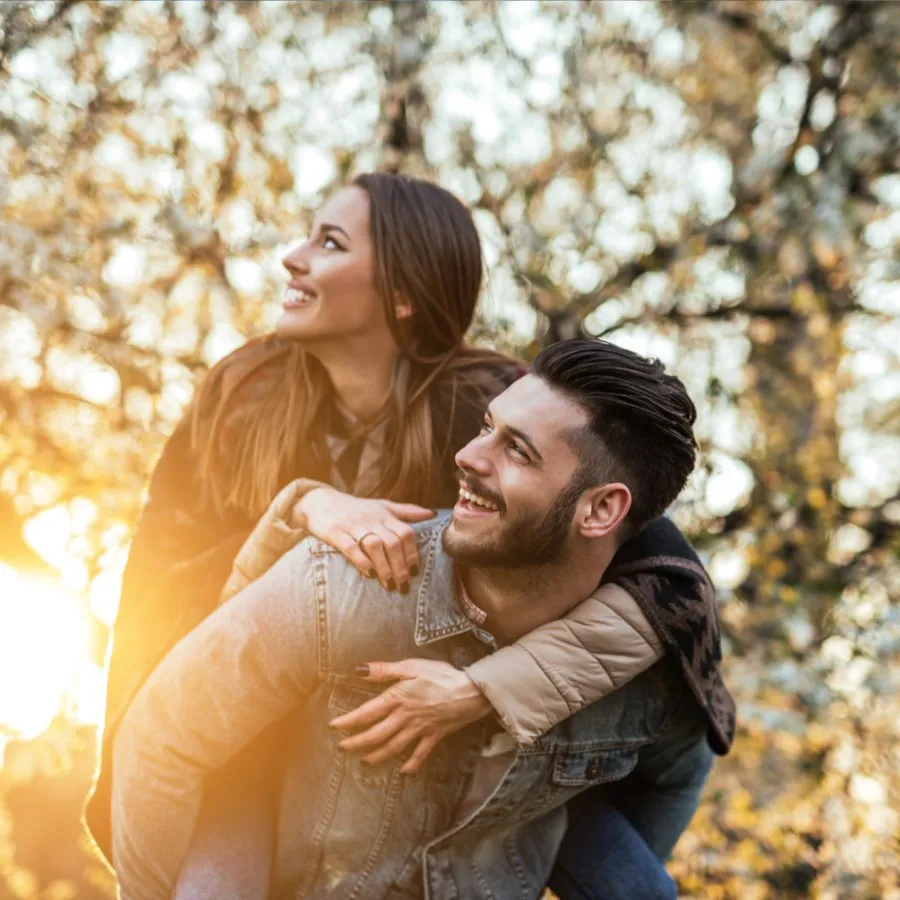 happy couple on partnership visa